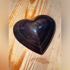 Rainbow Obsidian Large Heart Pyramid Crystal Carving